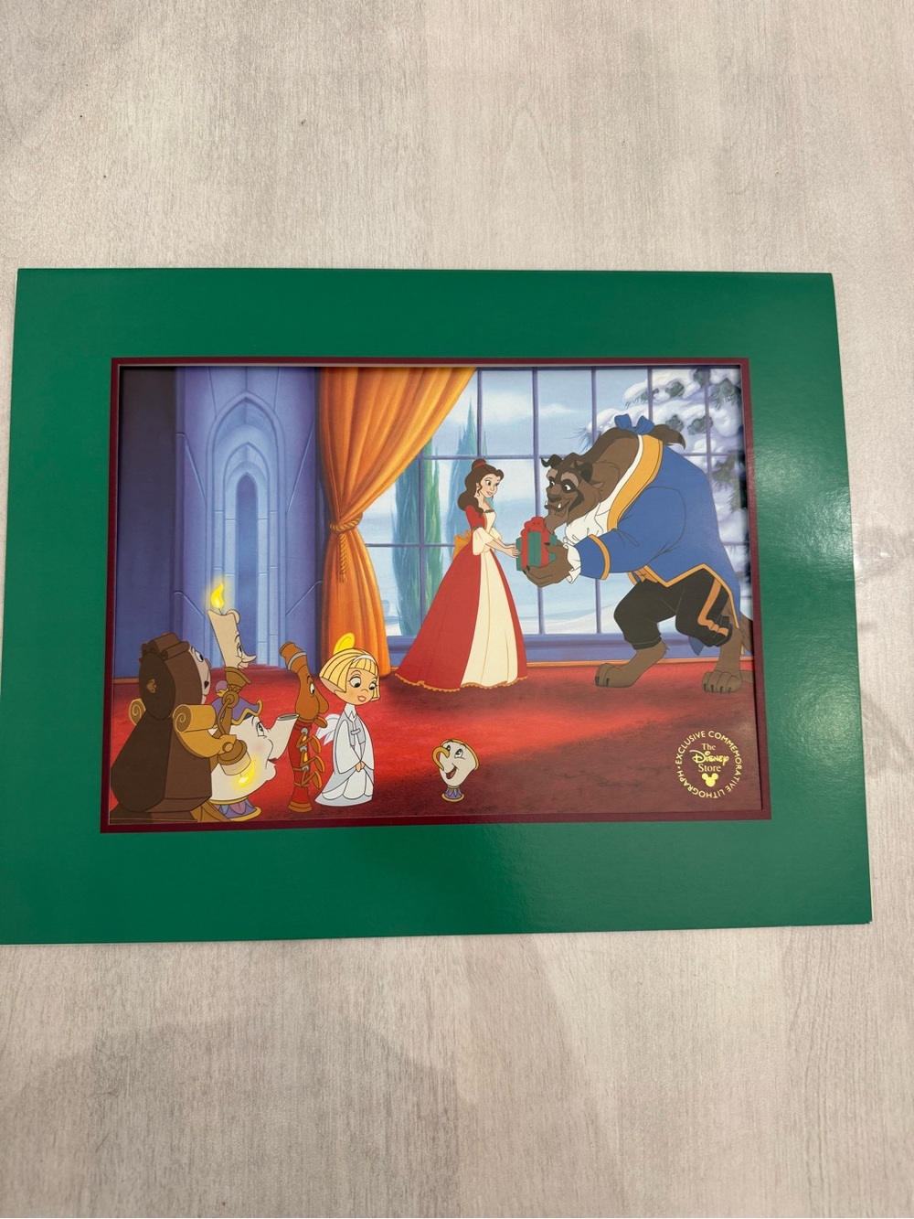 The Disney Store Beauty & The Beast The Enchanted Christmas 11”x14” Lithograph